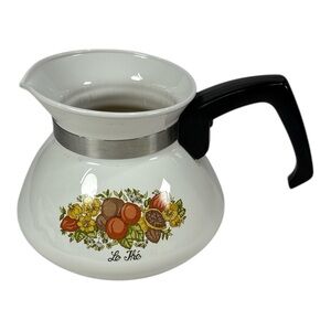 Vintage Corning Ware P-104 Spice Of Life "Le Thé" 6 Cup Coffee Tea Pot NO LID